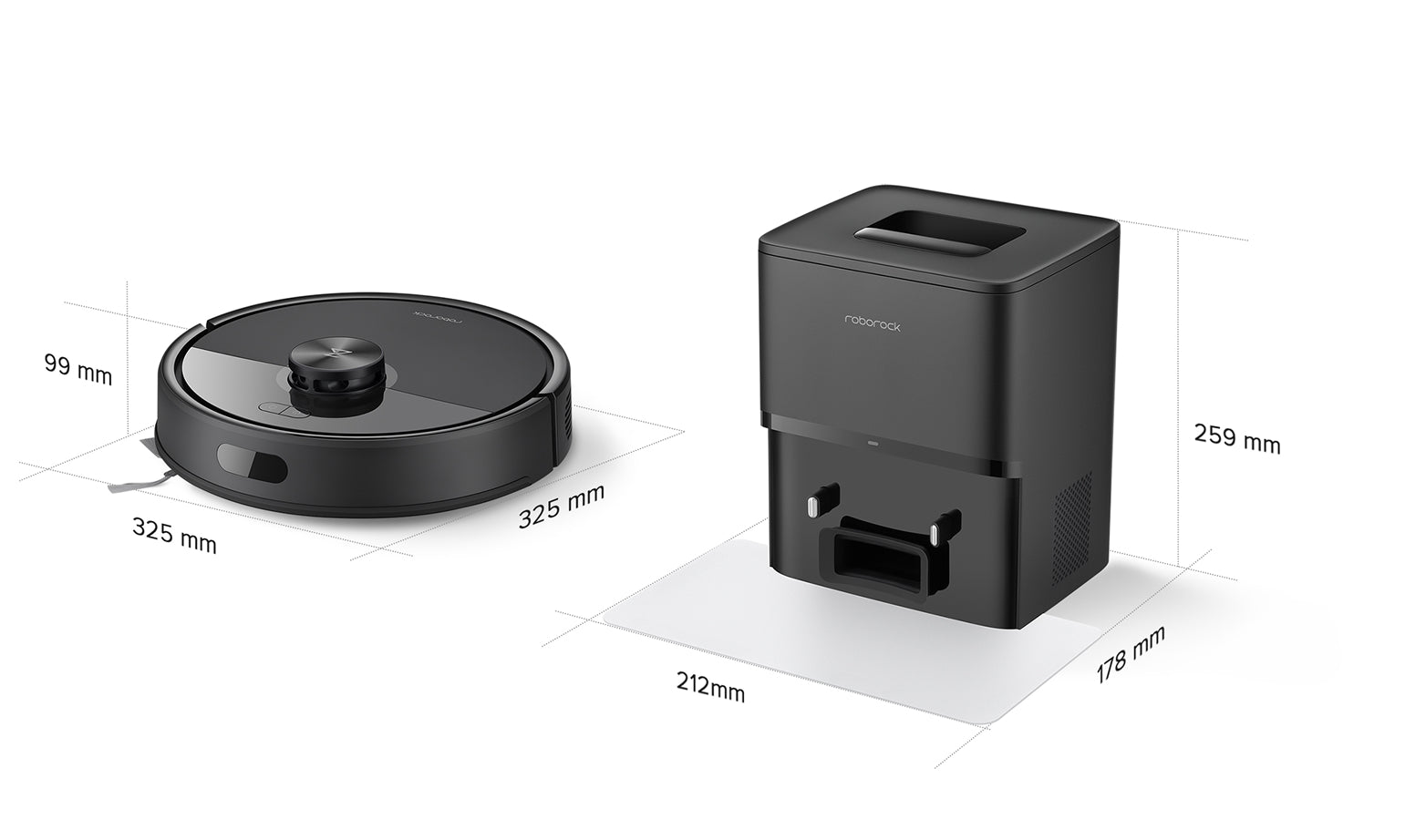 Roborock Q7T+ / Roborock Q7B+ Dimensions